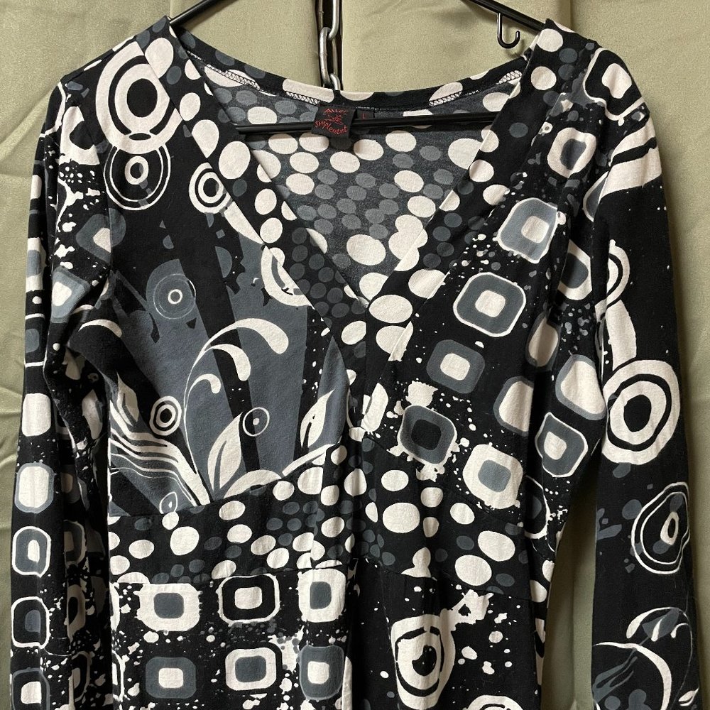 Aller Simplement, Bohemian Shirt Dress, comfortable cotton abstract patterns